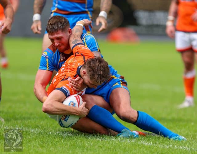 Jack Stevens scores the opening Lions try - Photo credit MKS Photograohy