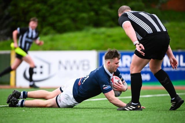 Fin Irwin scores his first Lions try. Picture by Olly Hassell / SWpix